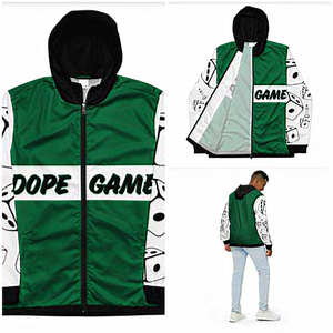 Green‎ and white windbreaker for men